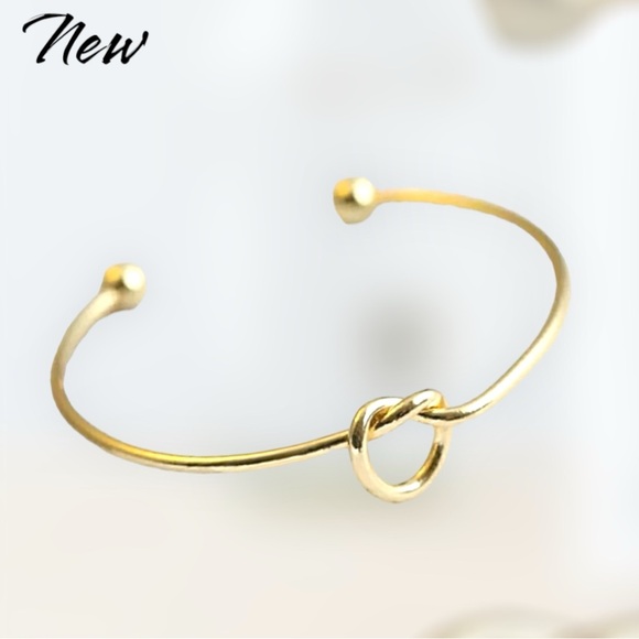 New Gold Love Knot Bangle Bracelet - Picture 2 of 5